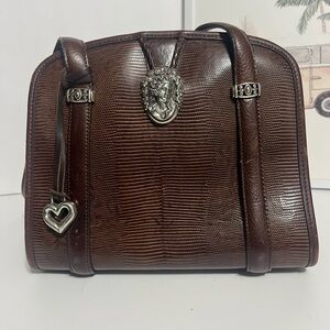 Brighton  vintage Brown Leather Belt Bag with Silver Accents